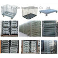 Warehouse Stackable Steel Wire Mesh Pallet Container / Storage Cage